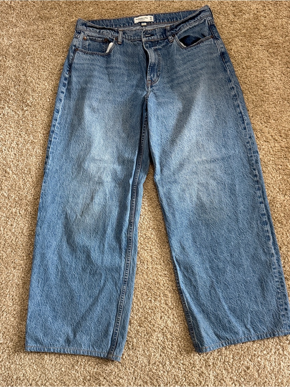 Abercrombie and Fitch Curve Love ultra loose low rise medium jeans